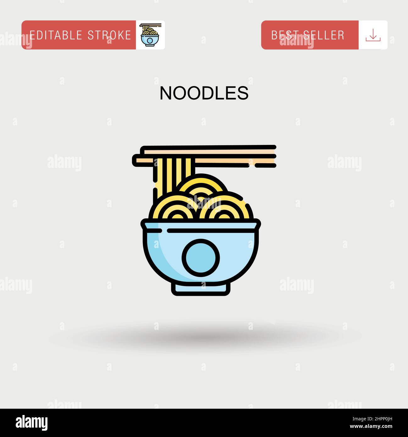 Noodles Simple vector icon. Stock Vector