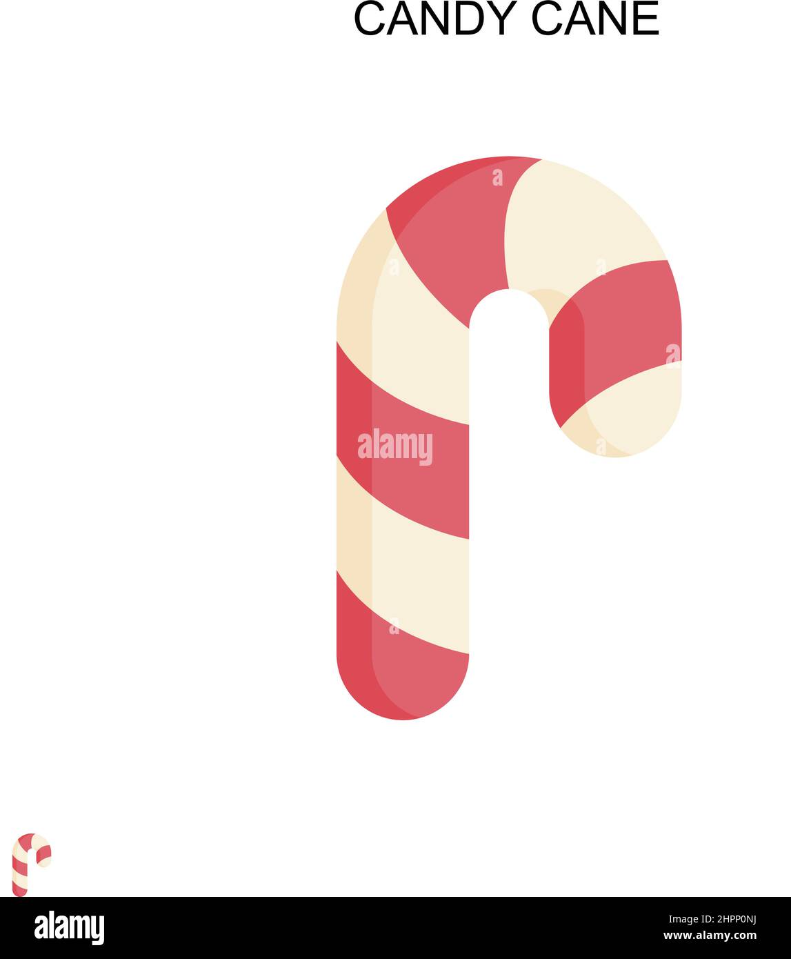 Candy cane Simple vector icon. Illustration symbol design template for ...