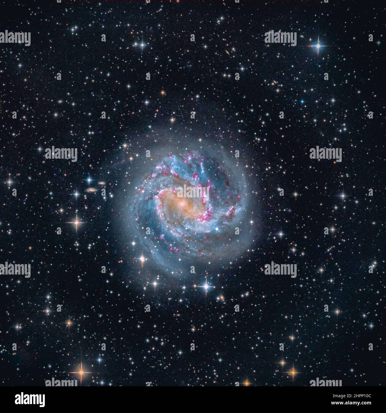 Messier 83 or M83, also known as the Southern Pinwheel Galaxy and NGC 5236, is a barred spiral galaxy Stock Photo