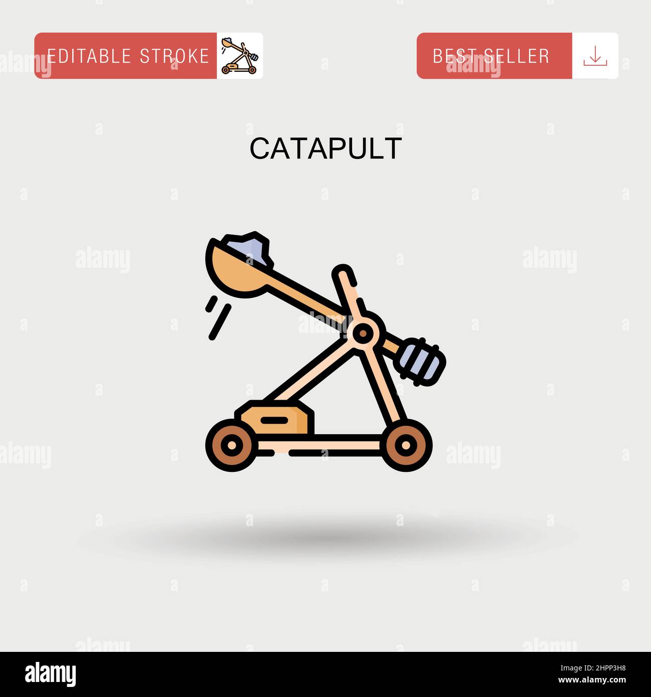 Catapult Simple vector icon. Stock Vector