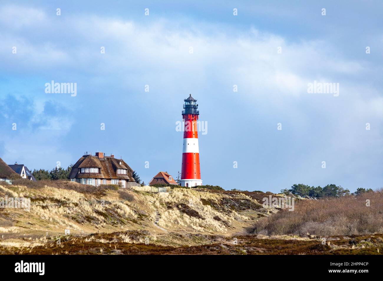 lighthouse of Hoernum on Sylt island, Germany. Landmark, tourist ...
