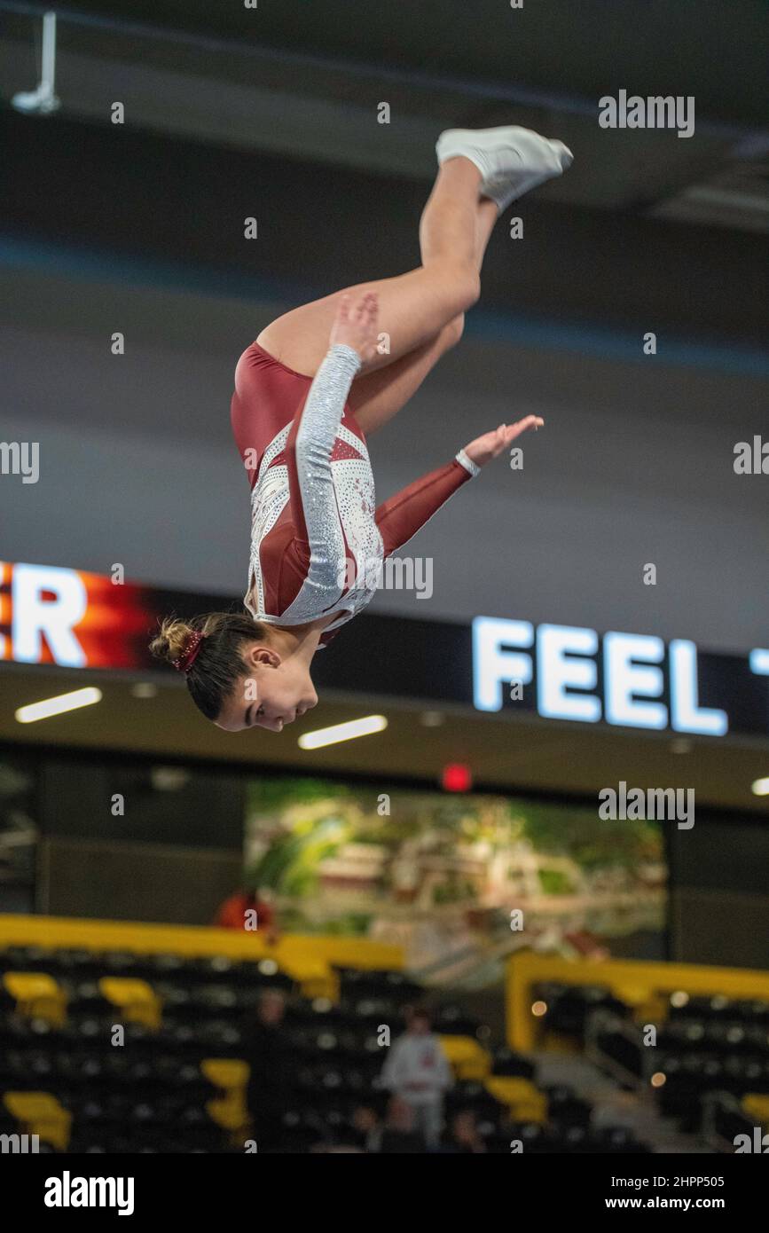 Photograph of young athlete competing at the Winter Wonderland Tumbling