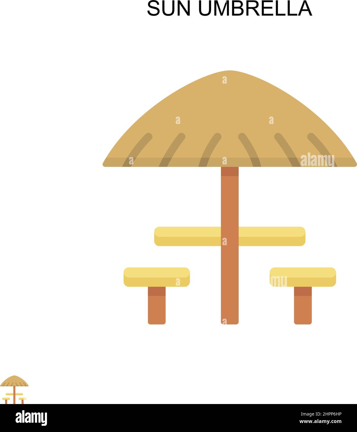 Sun umbrella Simple vector icon. Illustration symbol design template ...