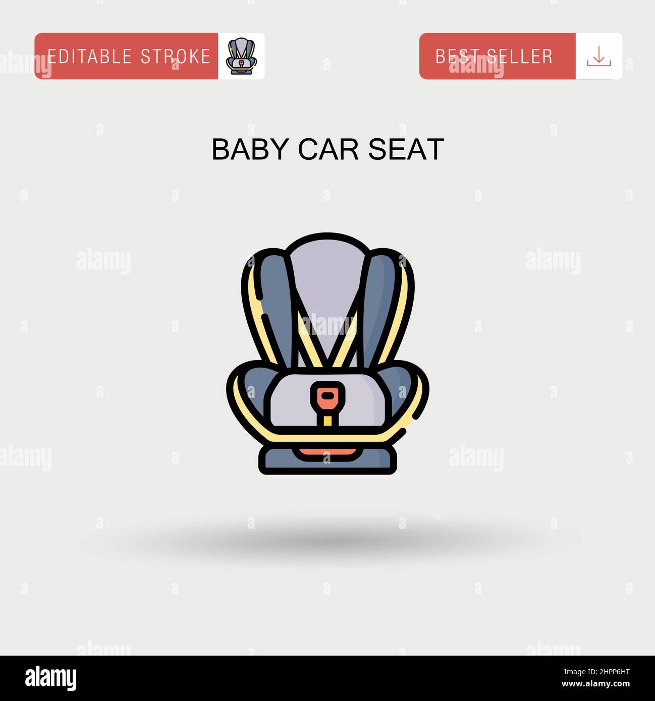 Baby car seat Simple vector icon. Stock Vector