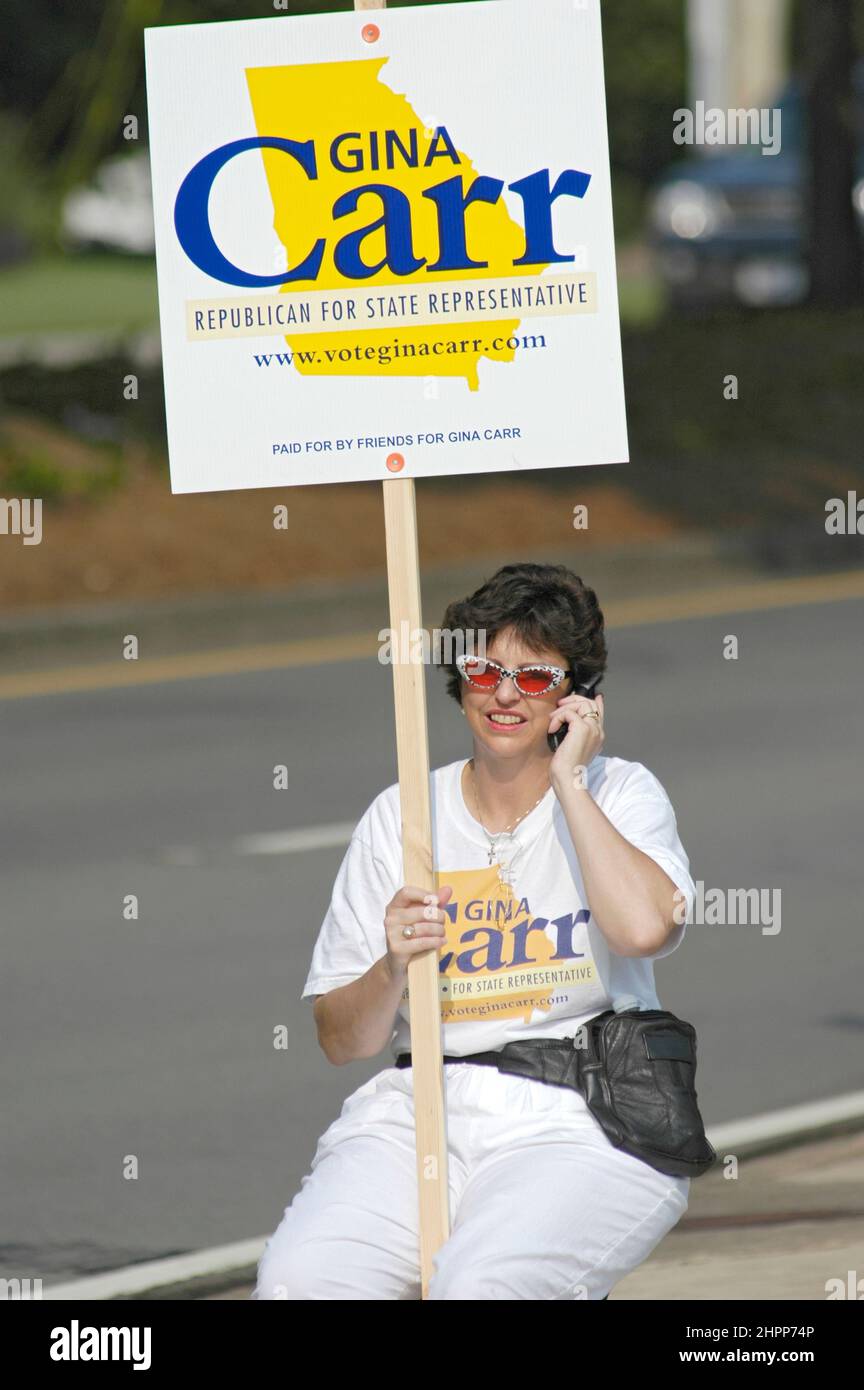Campaign signs for local, State and Federal offices on streets before ...