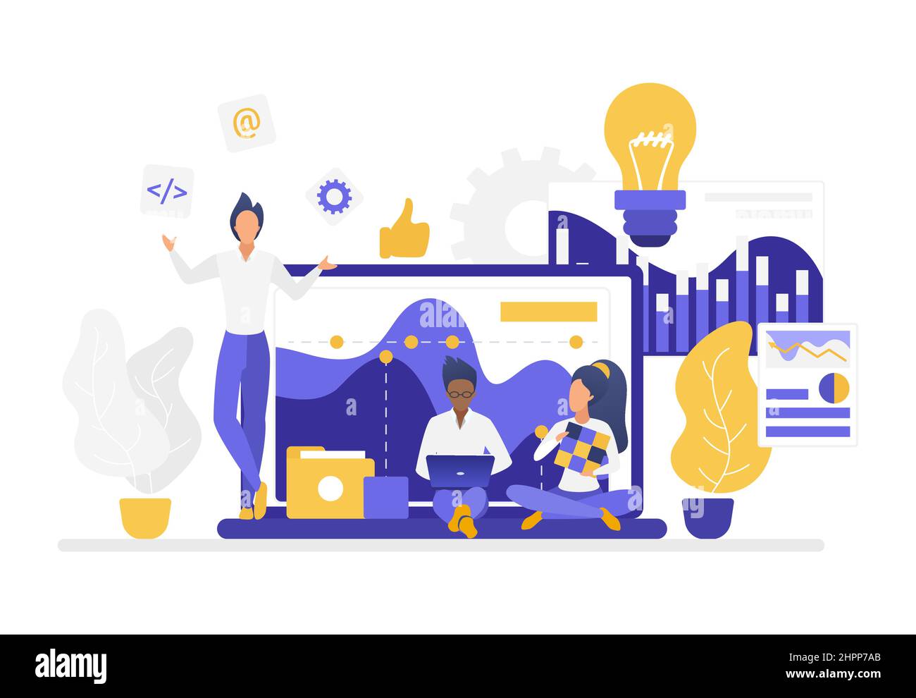 Creative team developing innovative working ideas. Office group