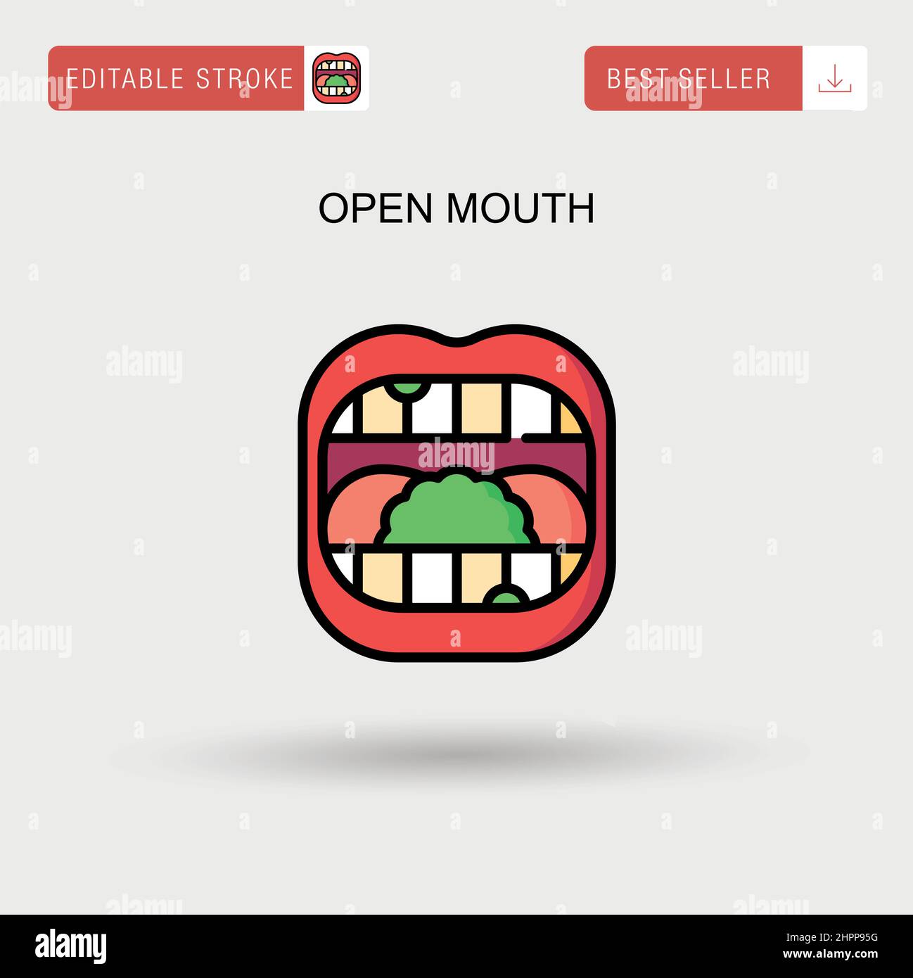 Open mouth Simple vector icon. Stock Vector