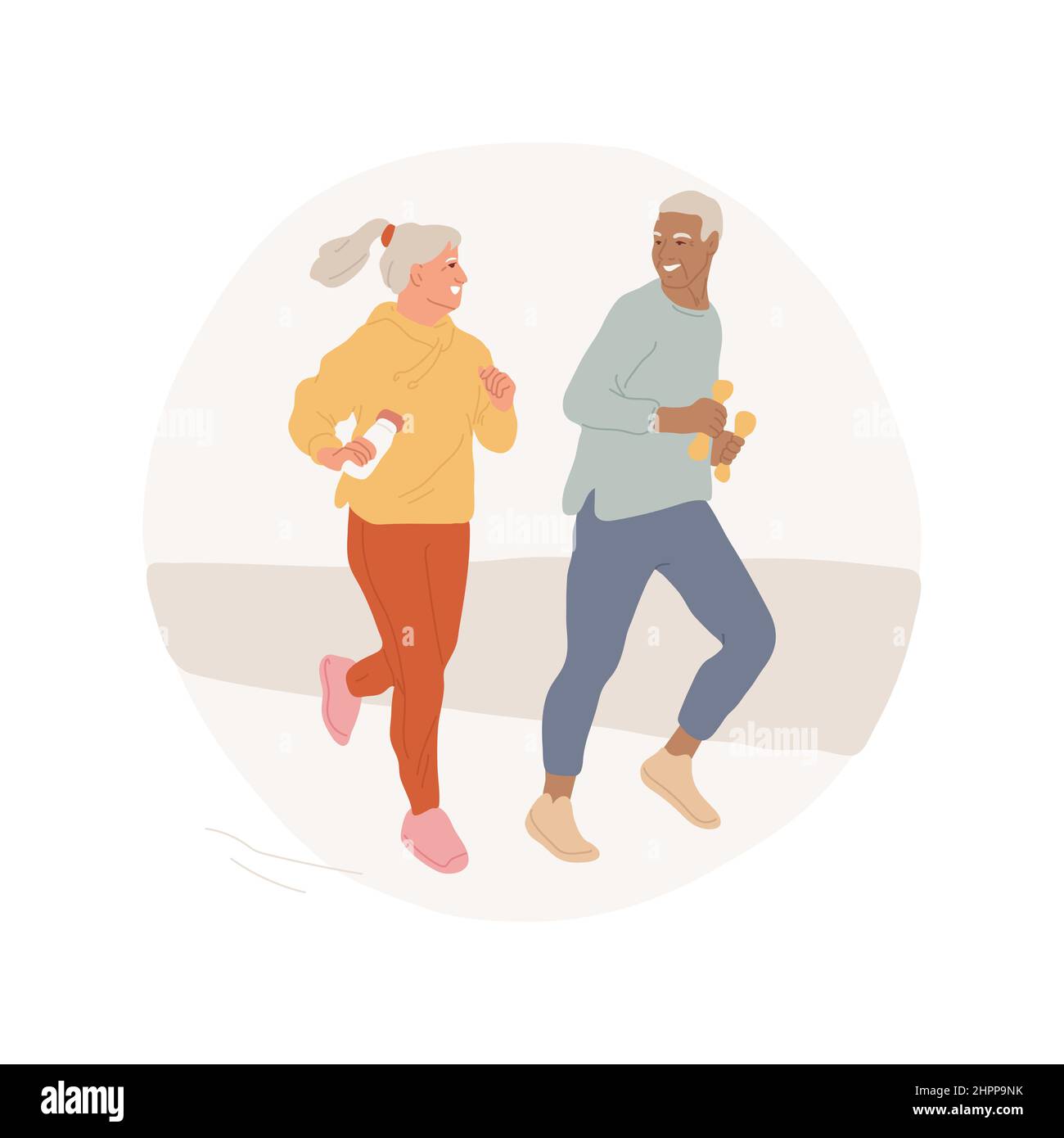 Cardio and strength workout abstract concept vector illustration. Aged