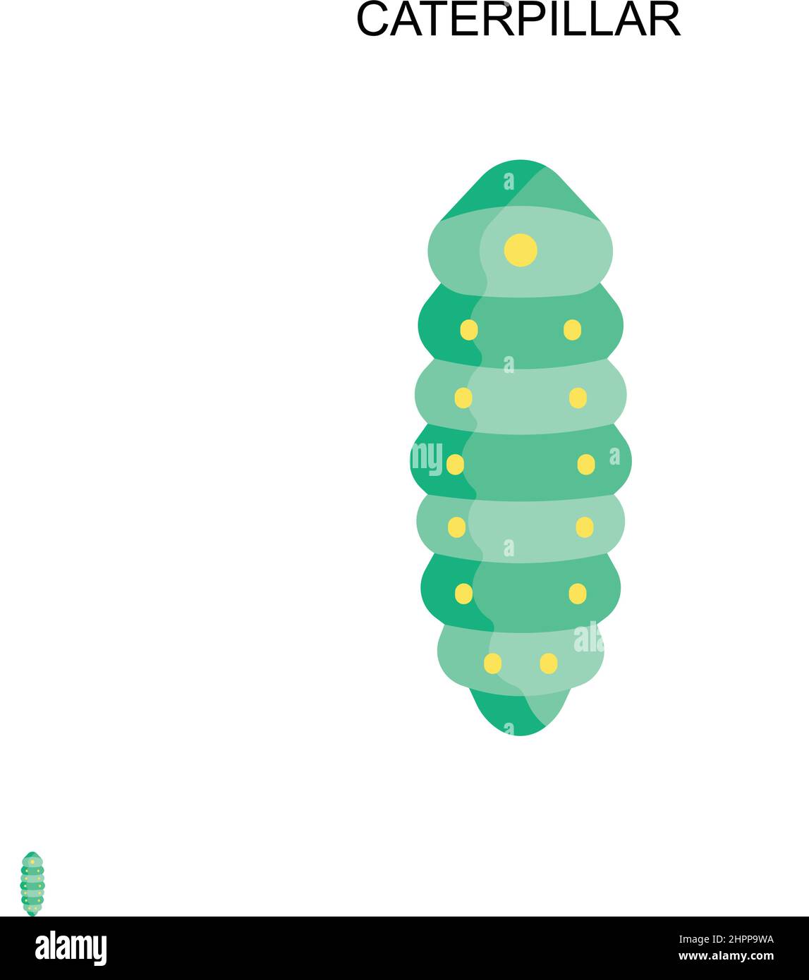 Caterpillar Simple vector icon. Illustration symbol design template for web mobile UI element. Stock Vector
