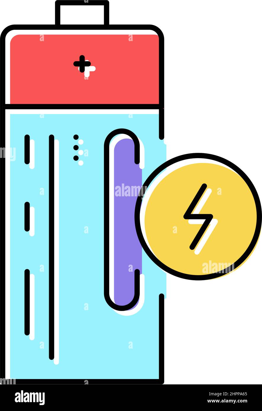 compact battery color icon vector flat illustration Stock Vector Image