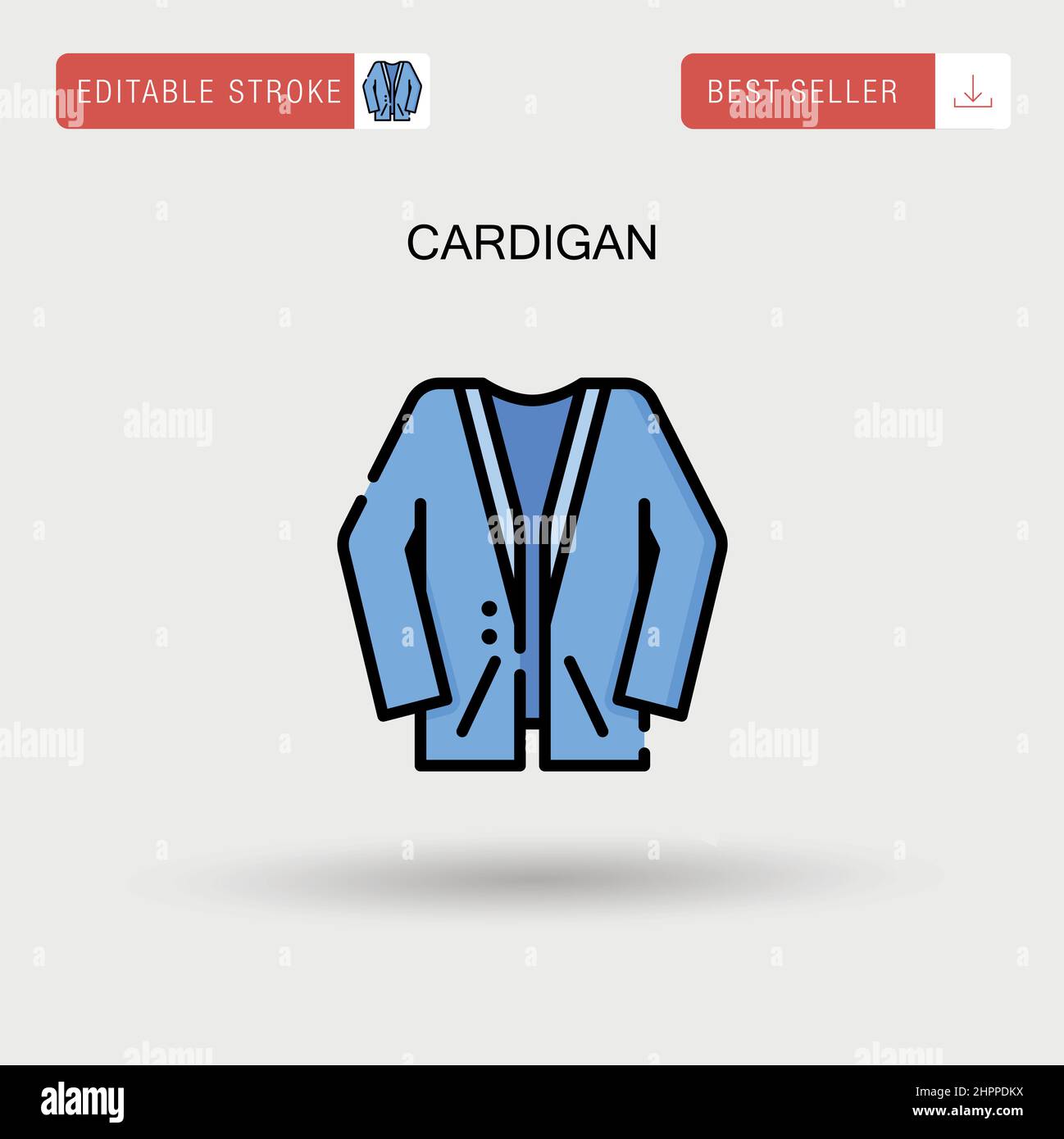 Cardigan Simple vector icon. Stock Vector