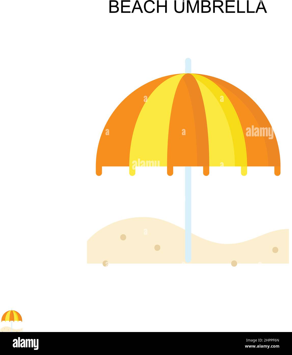 Beach umbrella Simple vector icon. Illustration symbol design template for web mobile UI element. Stock Vector