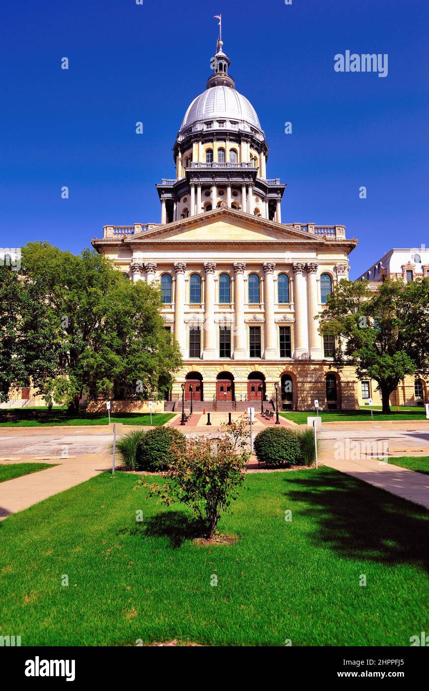 Springfield, Illinois, USA. The Illinois State Capitol Building built in the capitol is in the French Renaissance architectural style. Stock Photo
