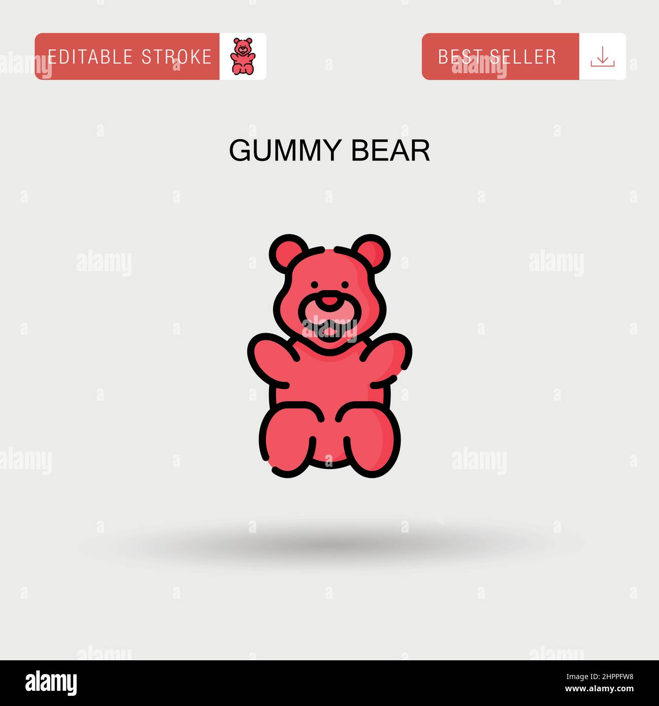 Gummy bear Simple vector icon. Stock Vector
