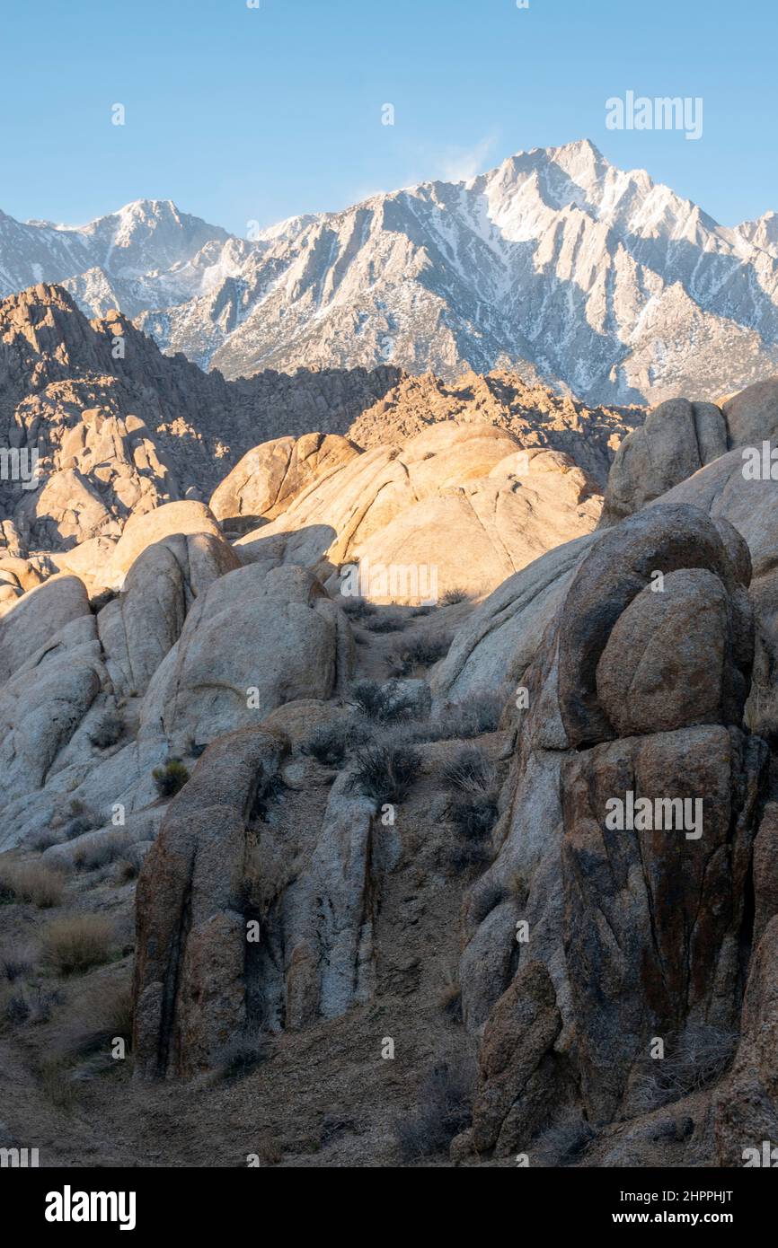 Mt. Whitney, the tallest mountain peak in the lower 48 states, stands