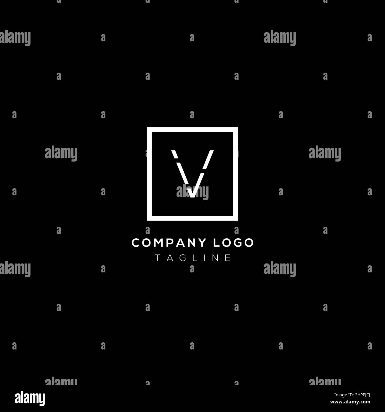 Alphabet V initial letter minimal icon logo Stock Vector