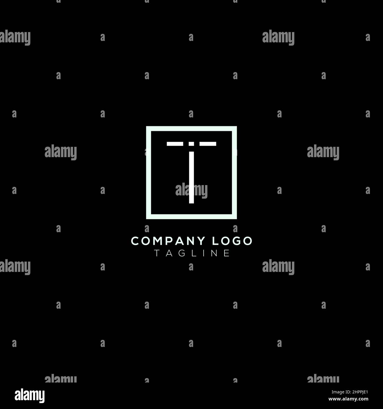 Alphabet T initial letter minimal icon logo Stock Vector