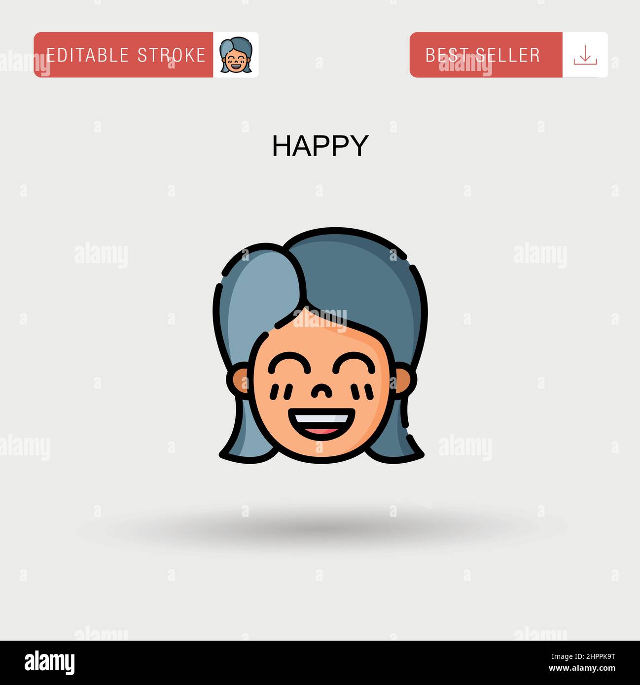 Happy Simple vector icon Stock Vector Image & Art - Alamy