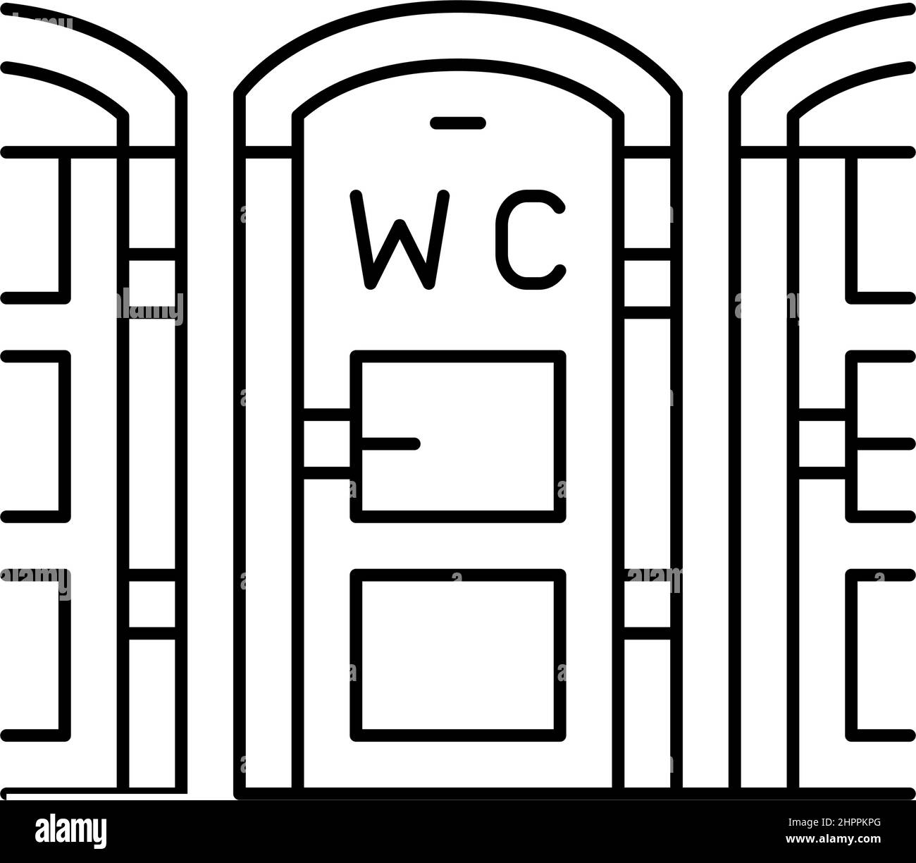 public bio toilet line icon vector illustration Stock Vector Image ...