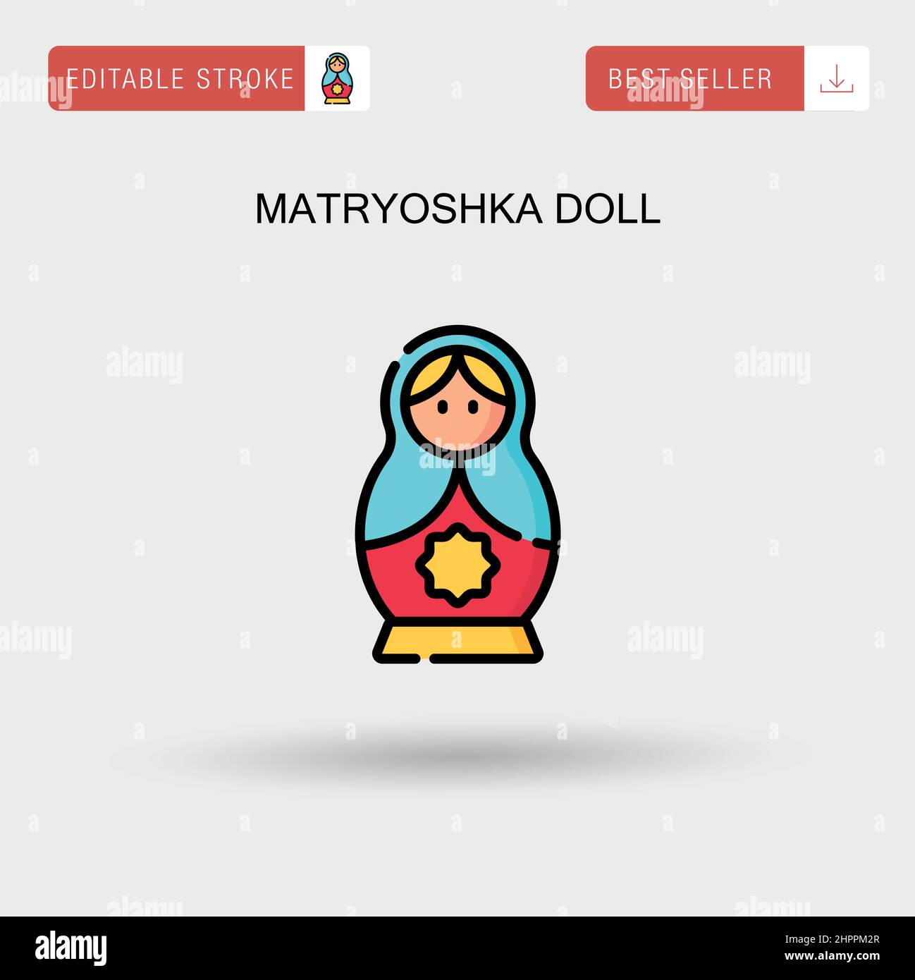 Matryoshka doll Simple vector icon. Stock Vector