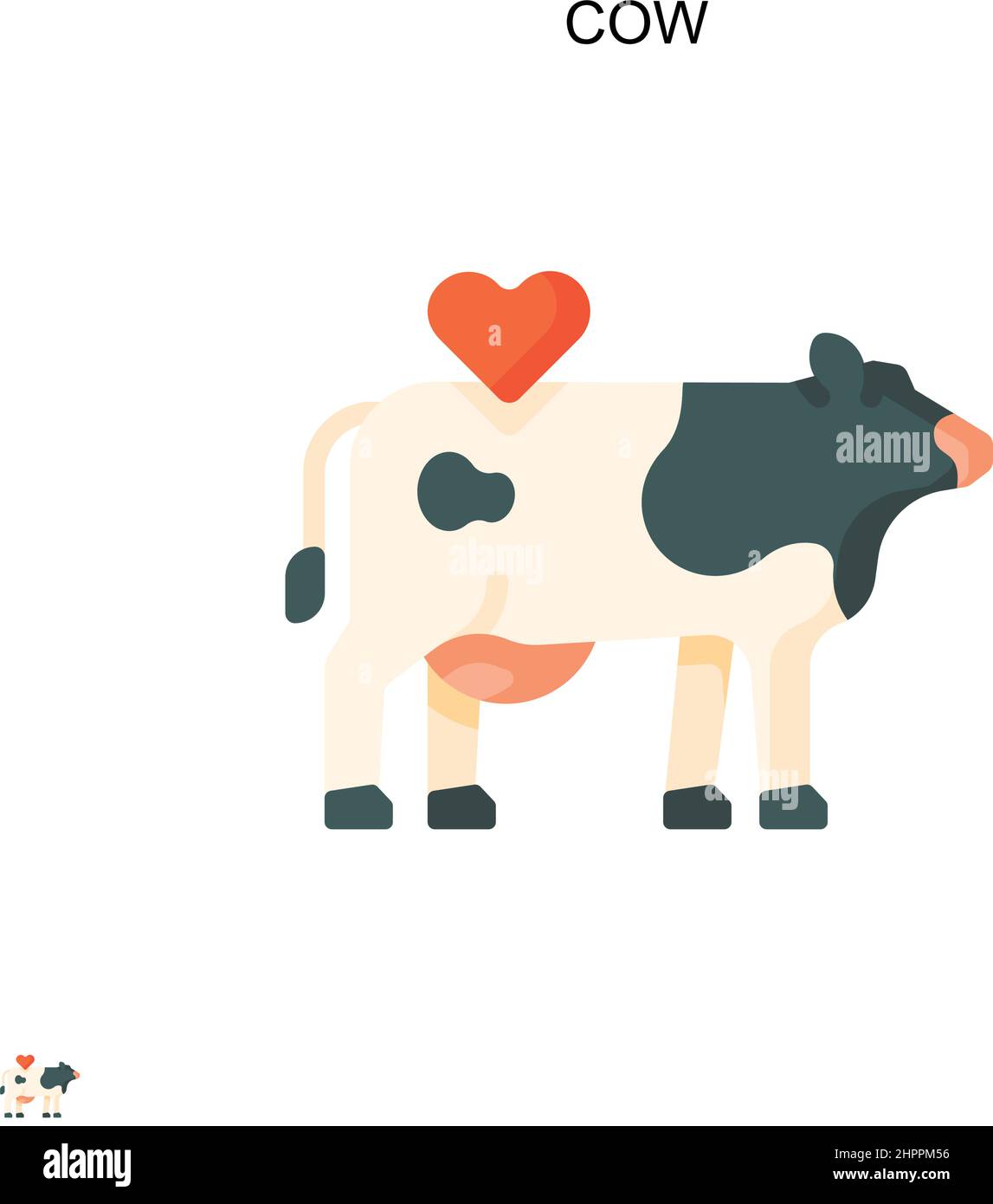 Cow Simple vector icon. Illustration symbol design template for web mobile UI element. Stock Vector