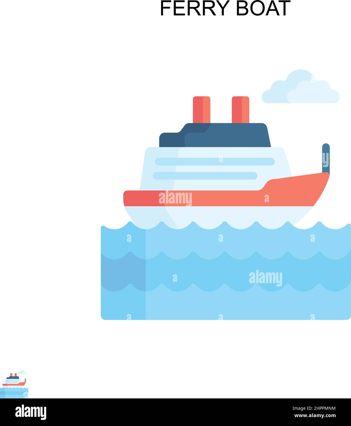 Ferry boat Simple vector icon. Illustration symbol design template for web mobile UI element. Stock Vector