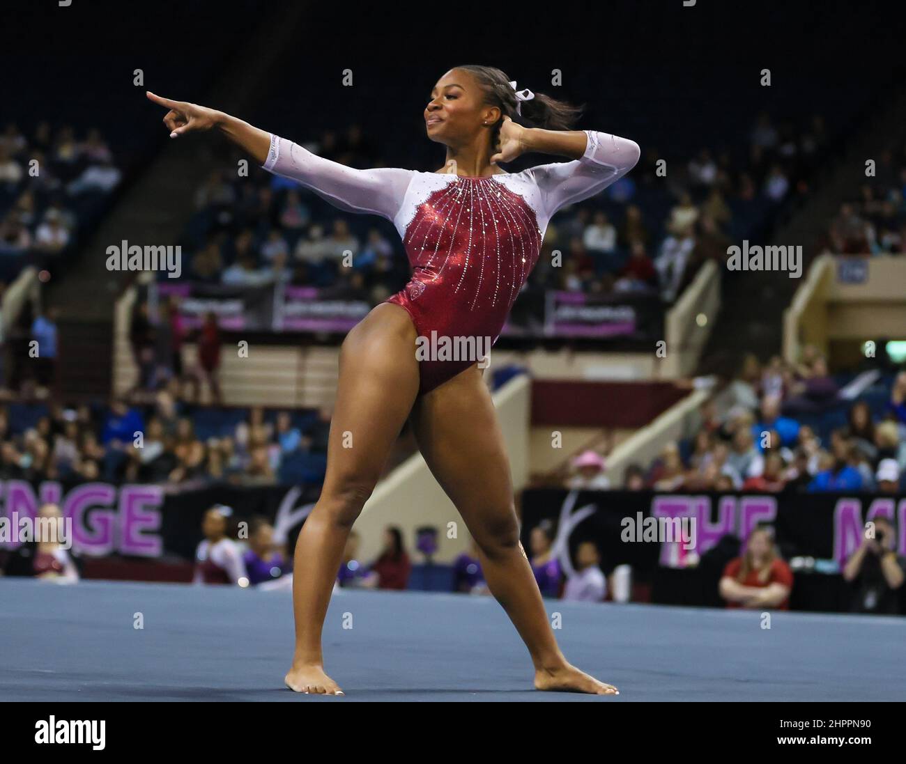 Fort Worth, TX, USA. 19th Feb, 2022. Stanford's Kyla Bryant performs