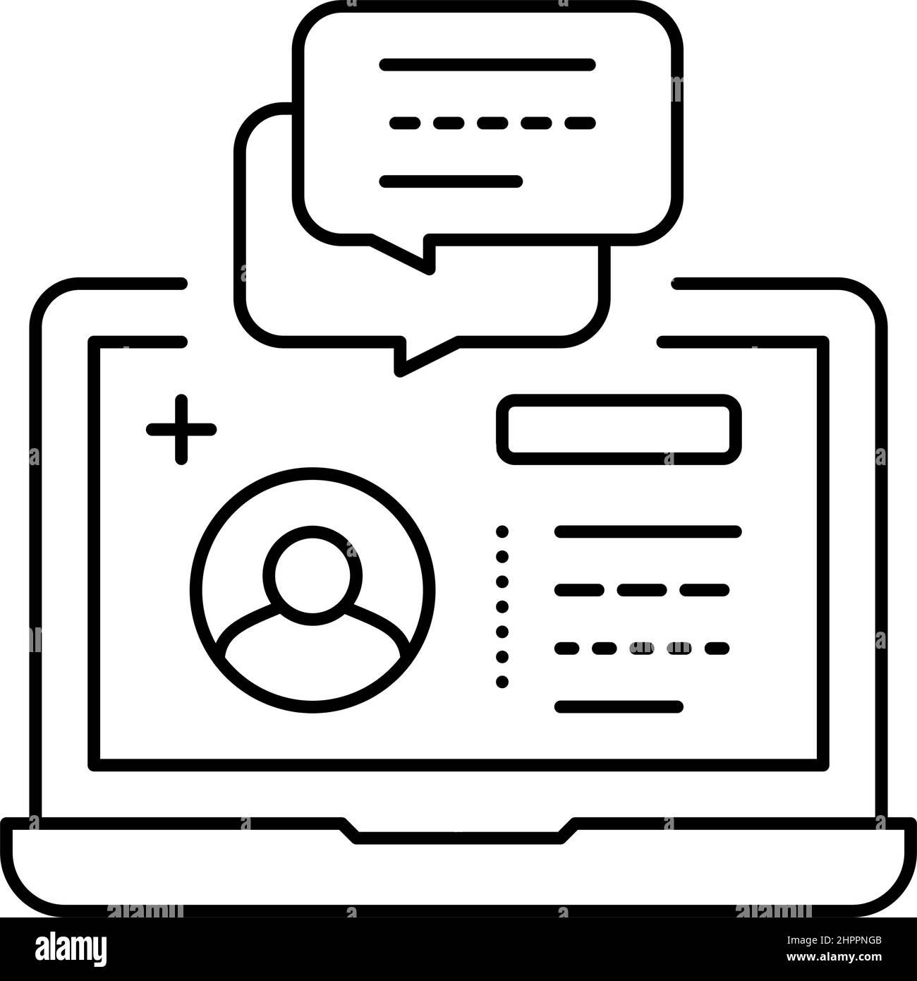 remote consultation line icon vector illustration Stock Vector