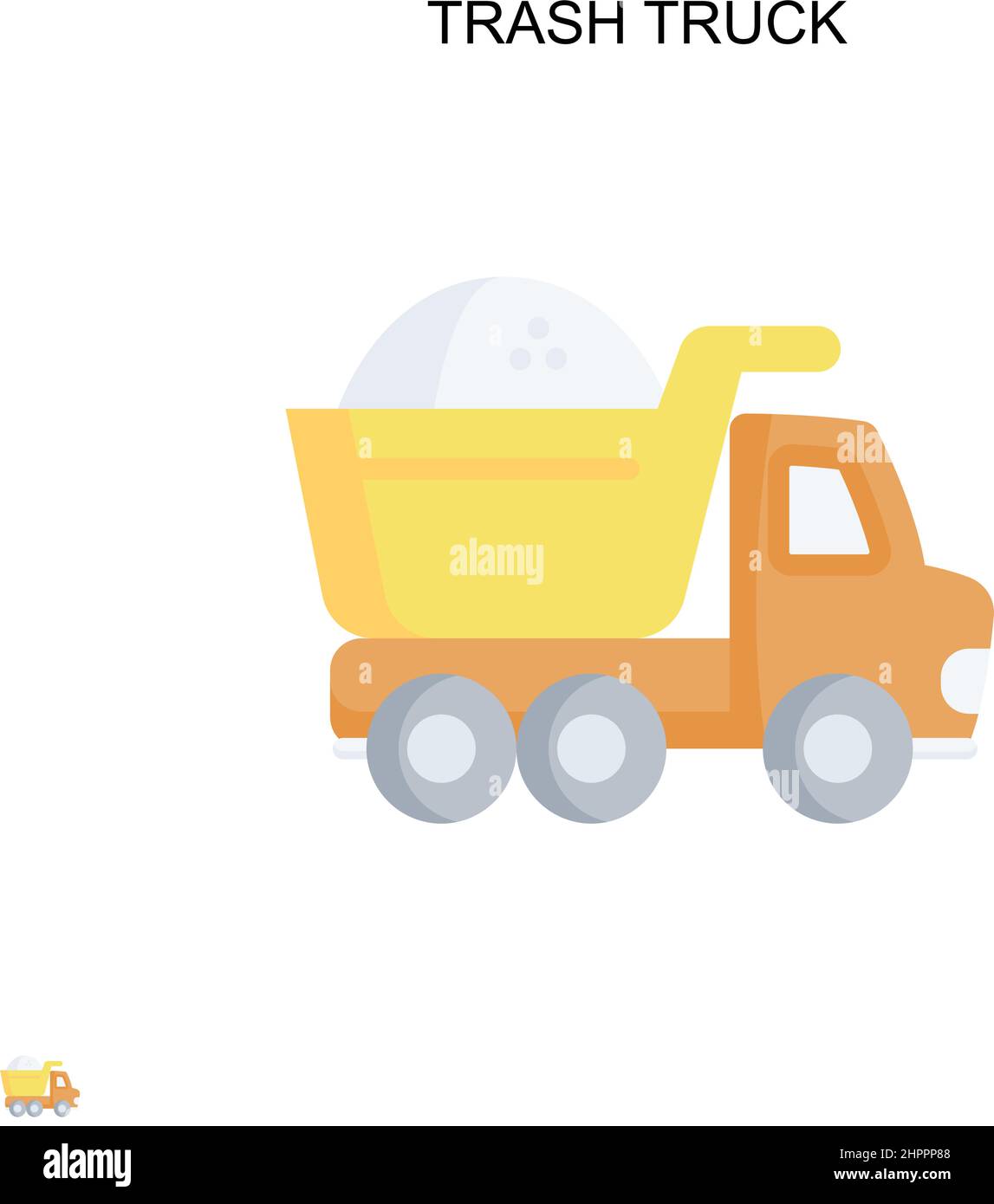 Trash truck Simple vector icon. Illustration symbol design template for web mobile UI element. Stock Vector