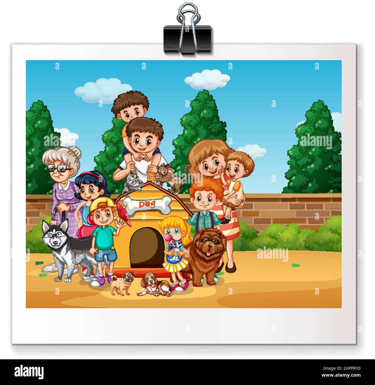 A photo of happy family on white backgound illustration Stock Vector ...