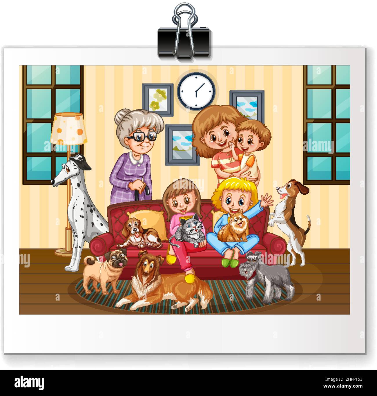 A picture of happy family on white backgound illustration Stock Vector ...