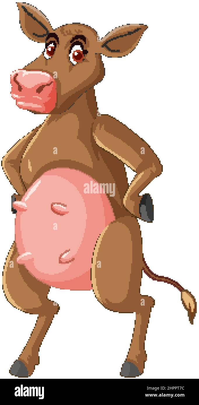 Milk cow standing on two legs cartoon character illustration Stock Vector  Image & Art - Alamy