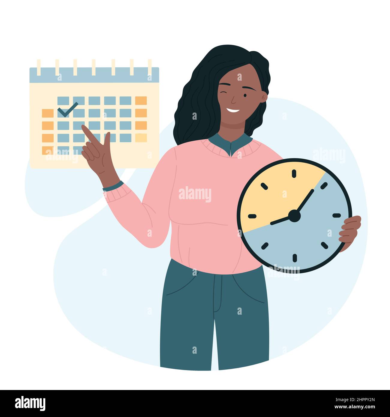 Time management skills and effective activities completing. Process of planning and organizing