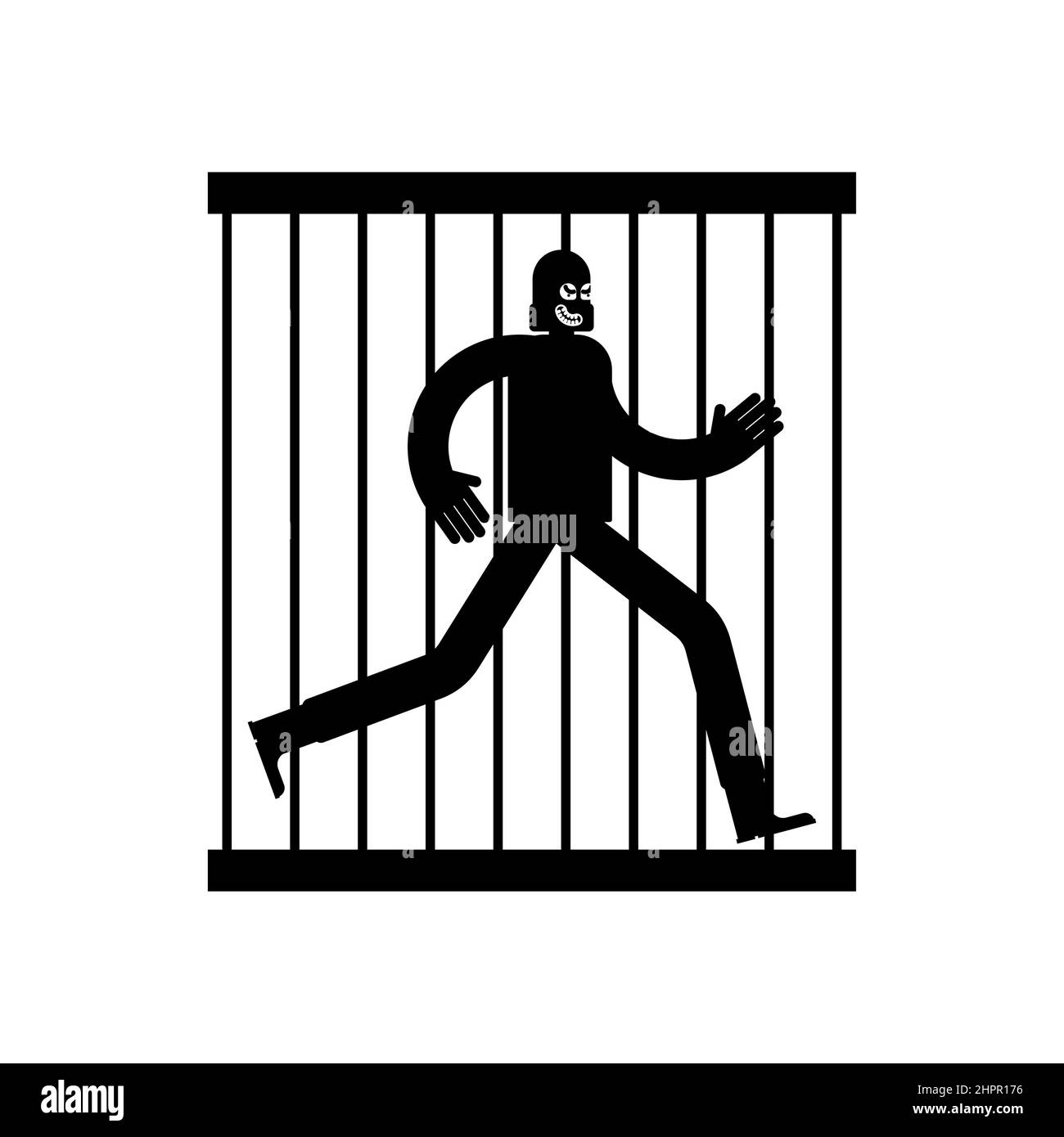 Criminal in jail icon. Bandit in prison sign Stock Vector Image & Art