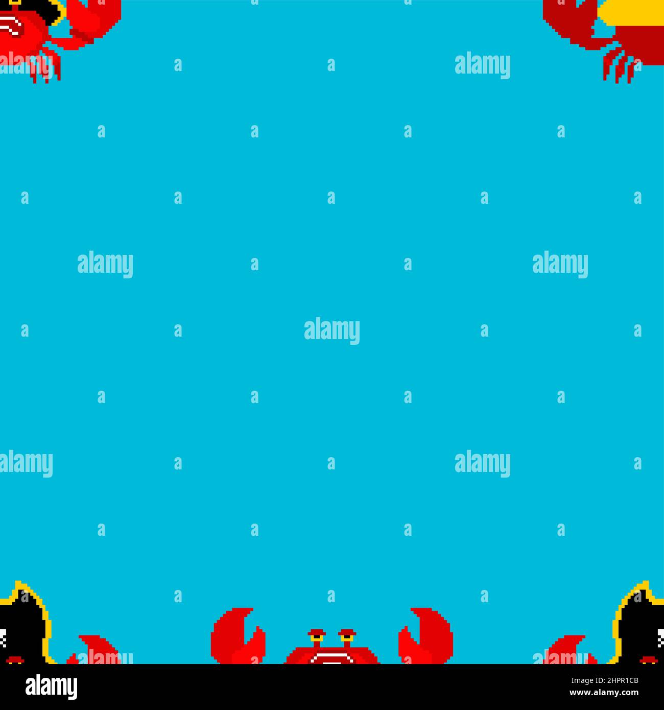 Crab Pirate pixel art pattern seamless. sea cancer filibuster 8 bit ...
