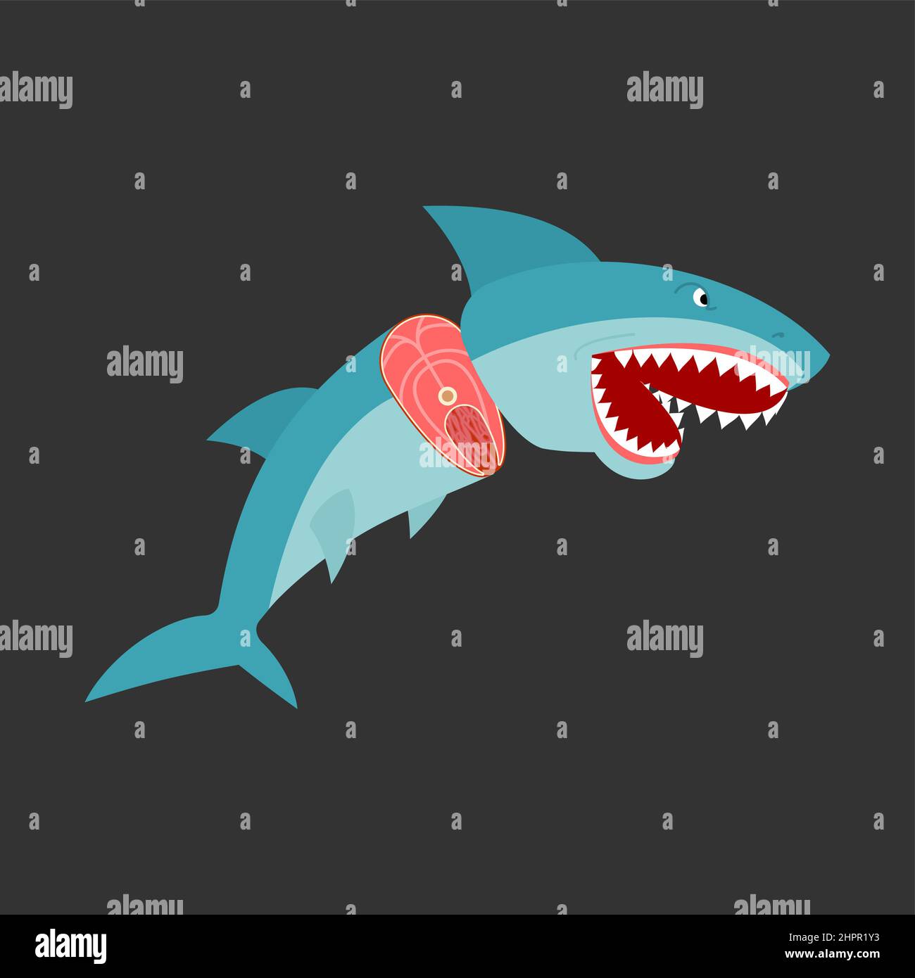 Shark fish slice isolated. Vector illustration Shark meat Stock Vector