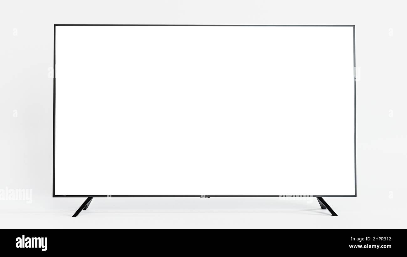 flat tv isolated on white background 3d illustration Stock Photo - Alamy