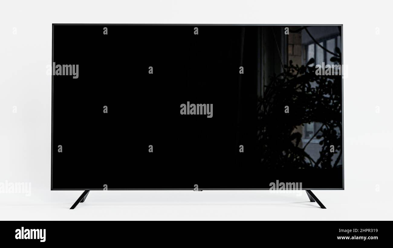 flat tv isolated on white background 3d illustration Stock Photo - Alamy