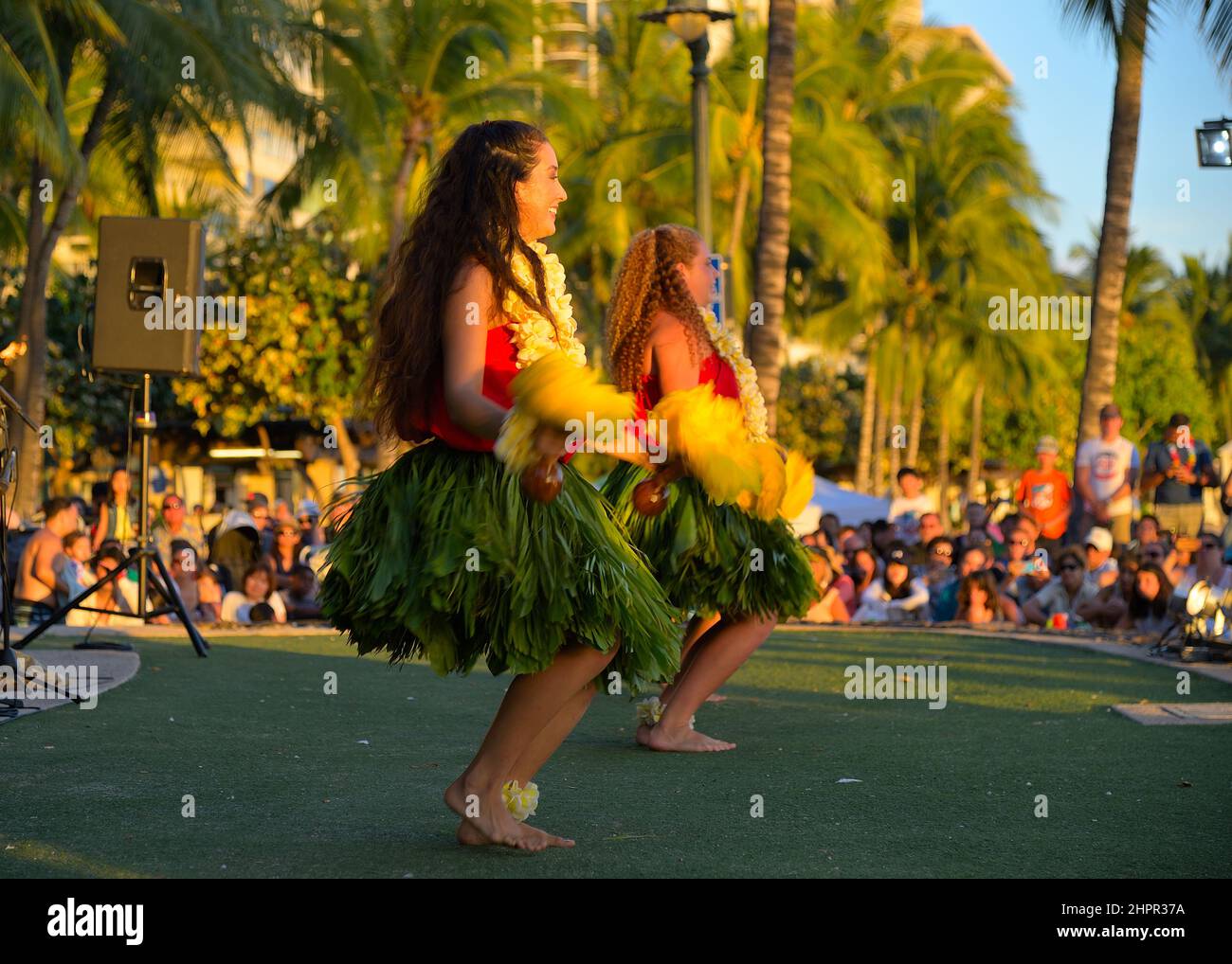 Scenic impressions from renowned Waikiki beach in Honolulu, Oahu HI