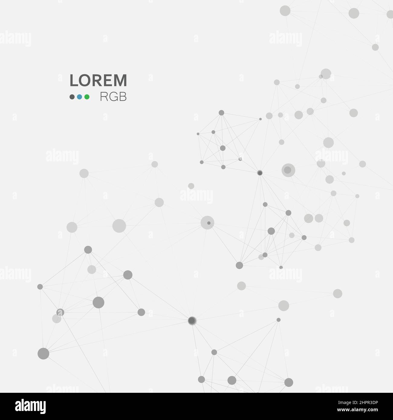 Points and lines abstract connected in chain, hanging in space. Vector