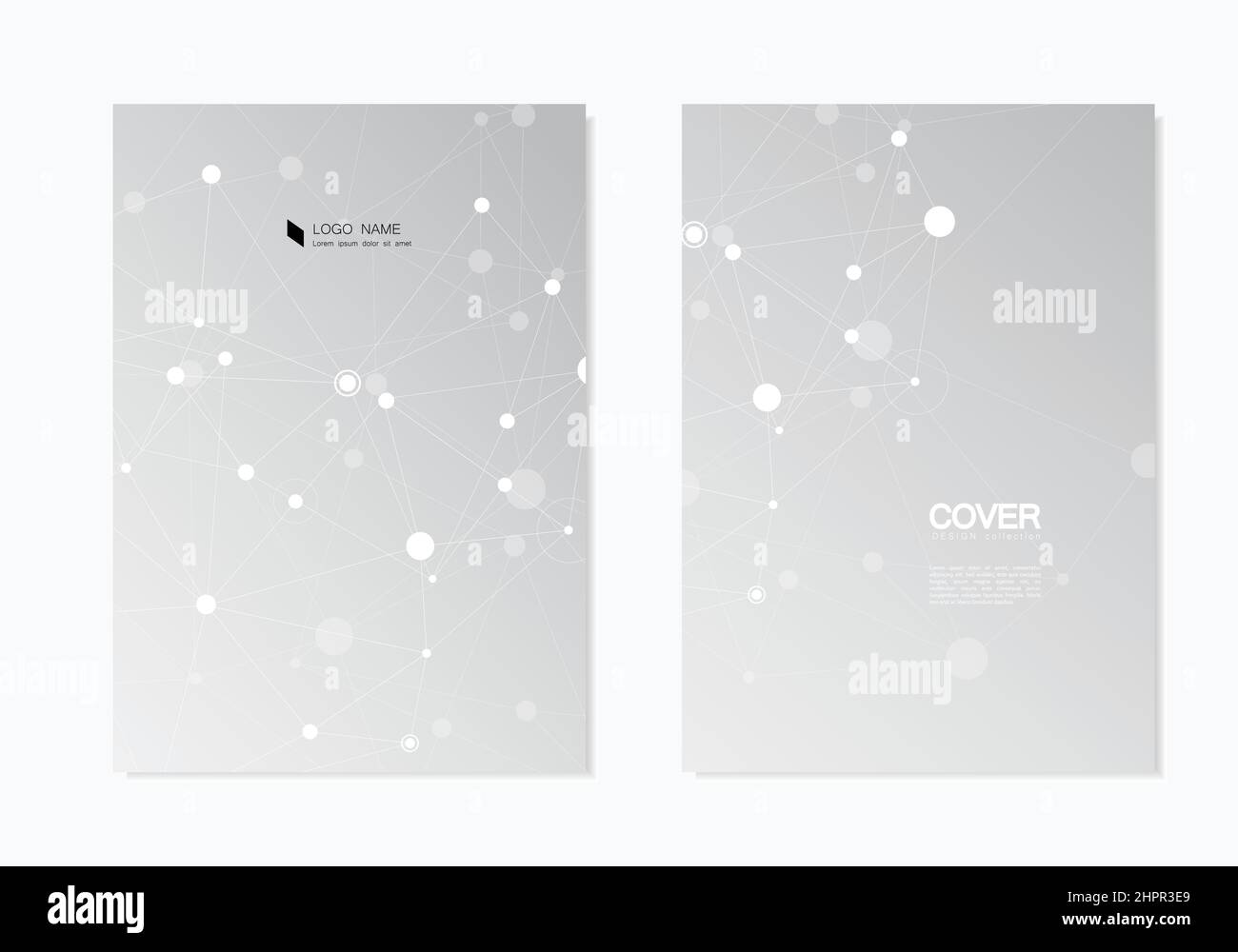 Brochure template design. Abstract connect polygonal network background ...
