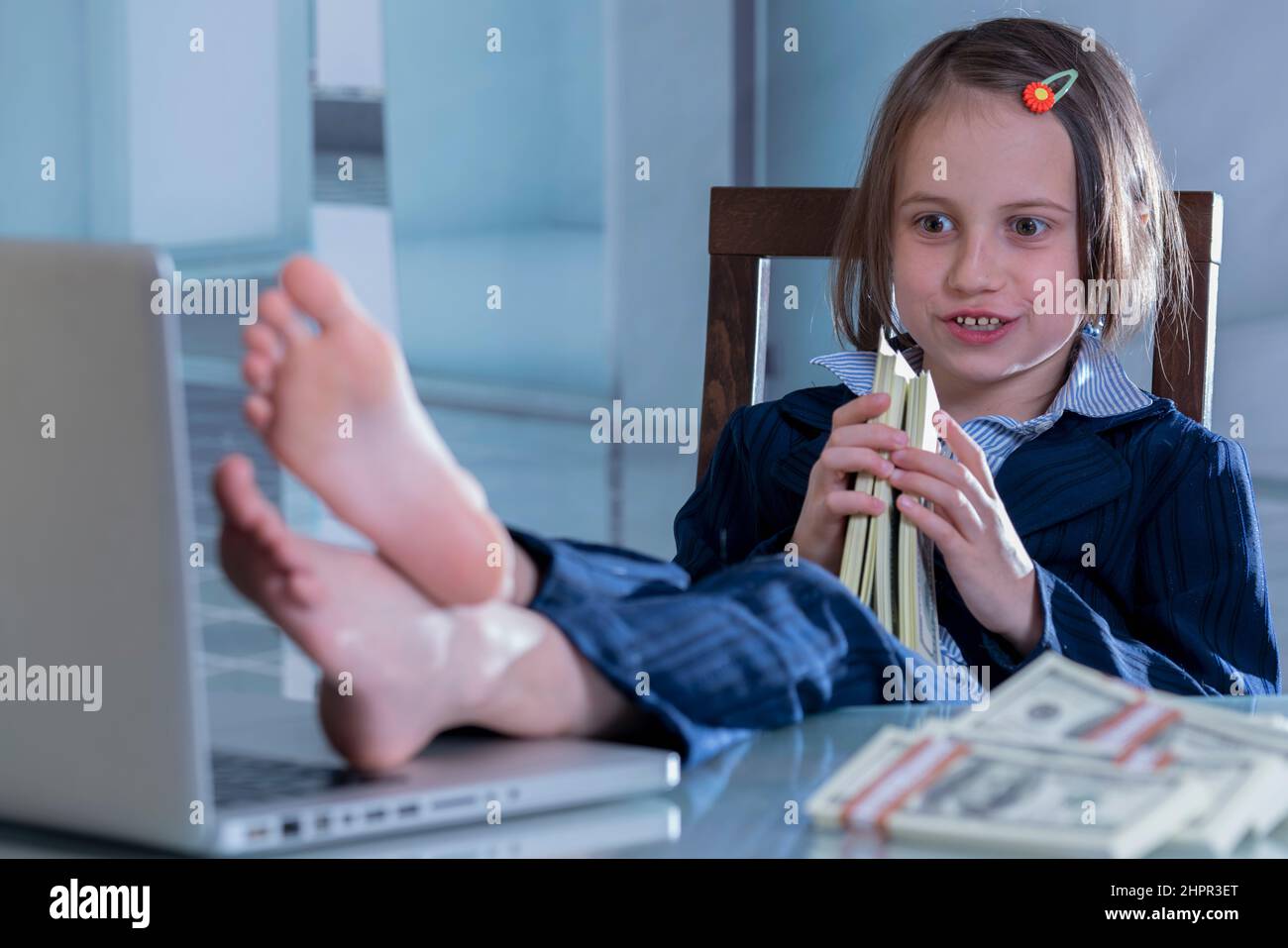 A beautiful young business girl put