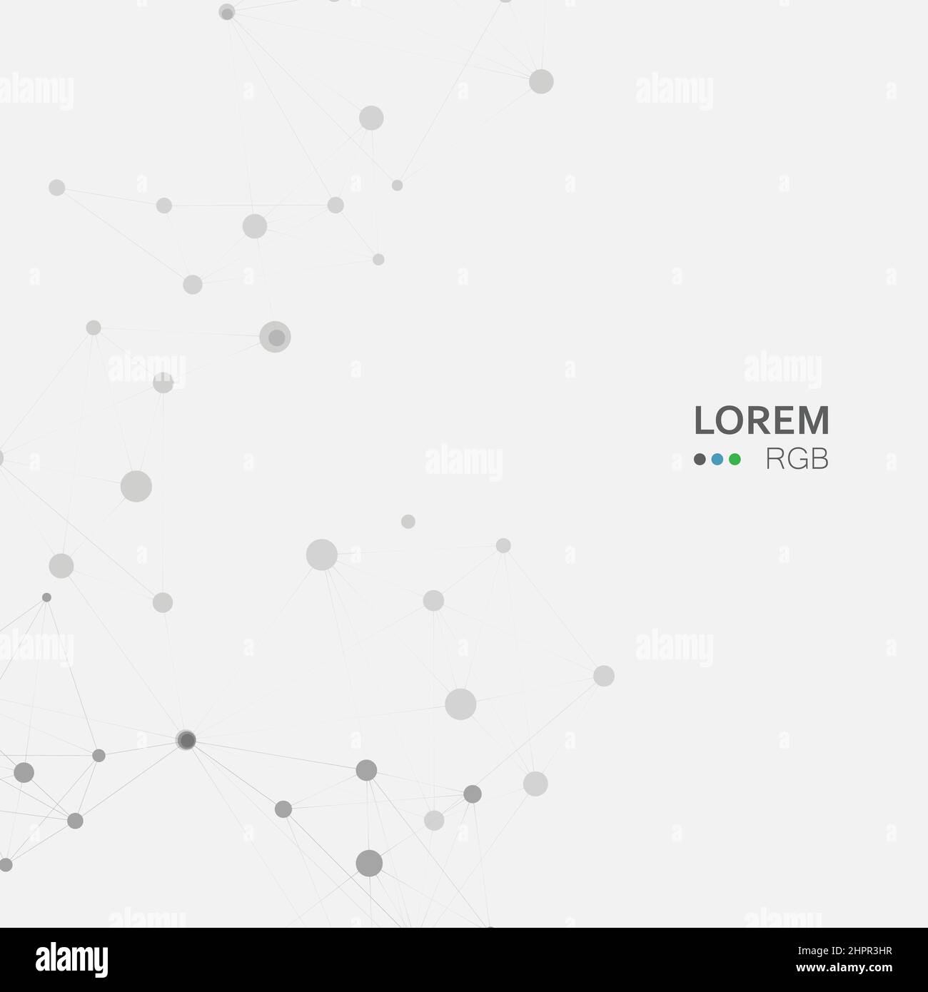 Points and lines abstract connected in chain, hanging in space. Vector