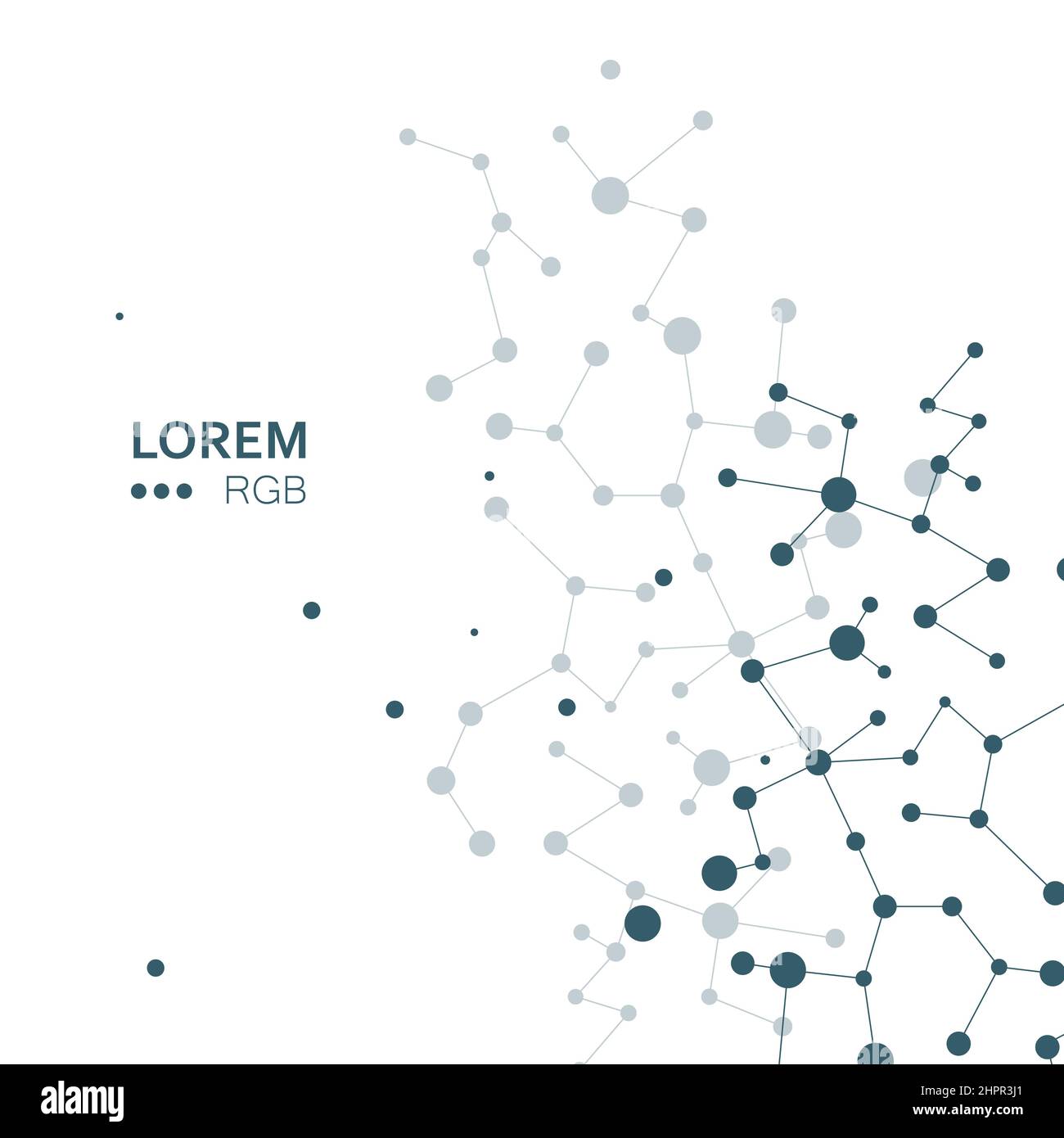 Points and lines abstract connected in chain, hanging in space. Vector