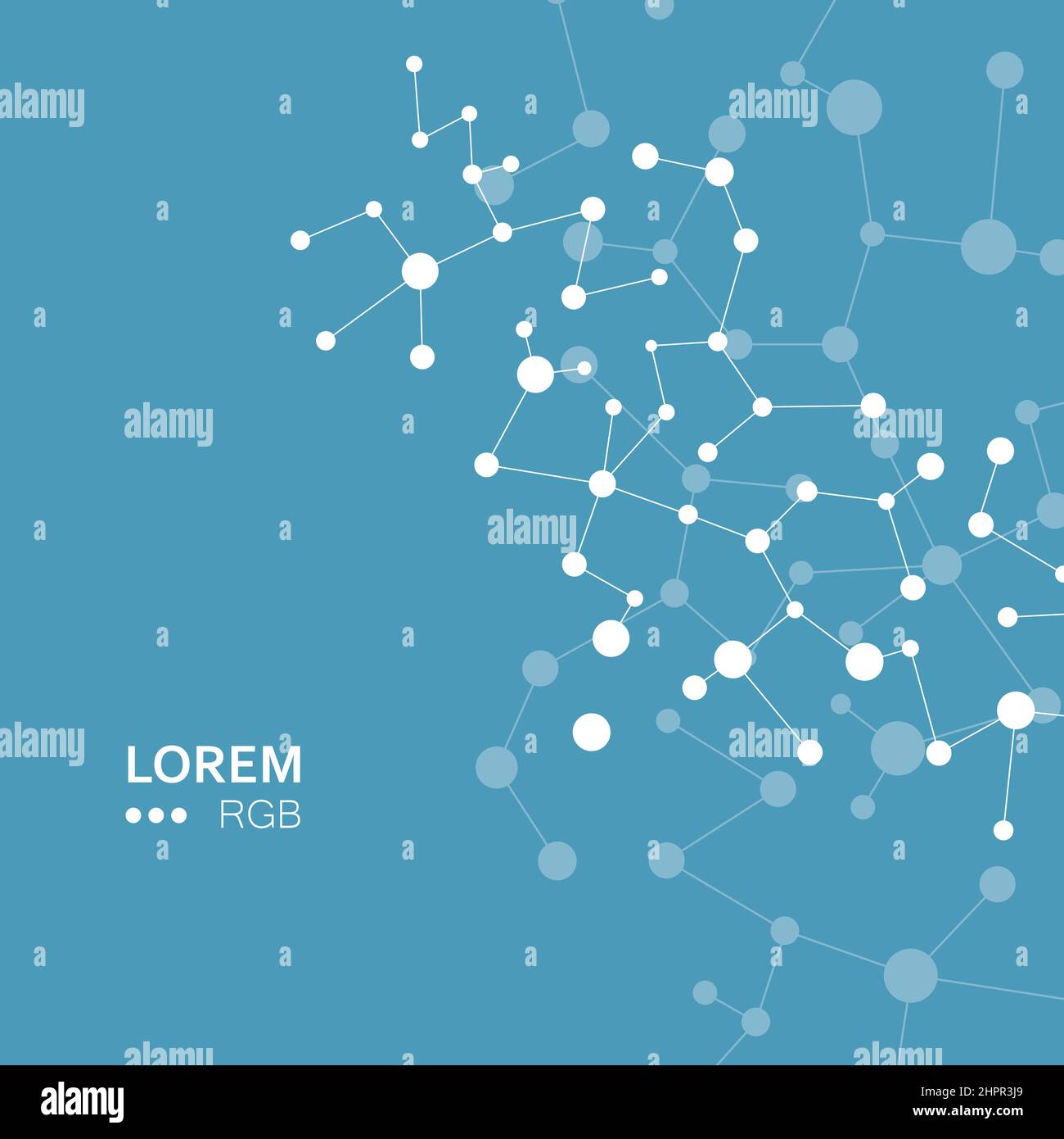Points and lines abstract connected in chain, hanging in space. Vector