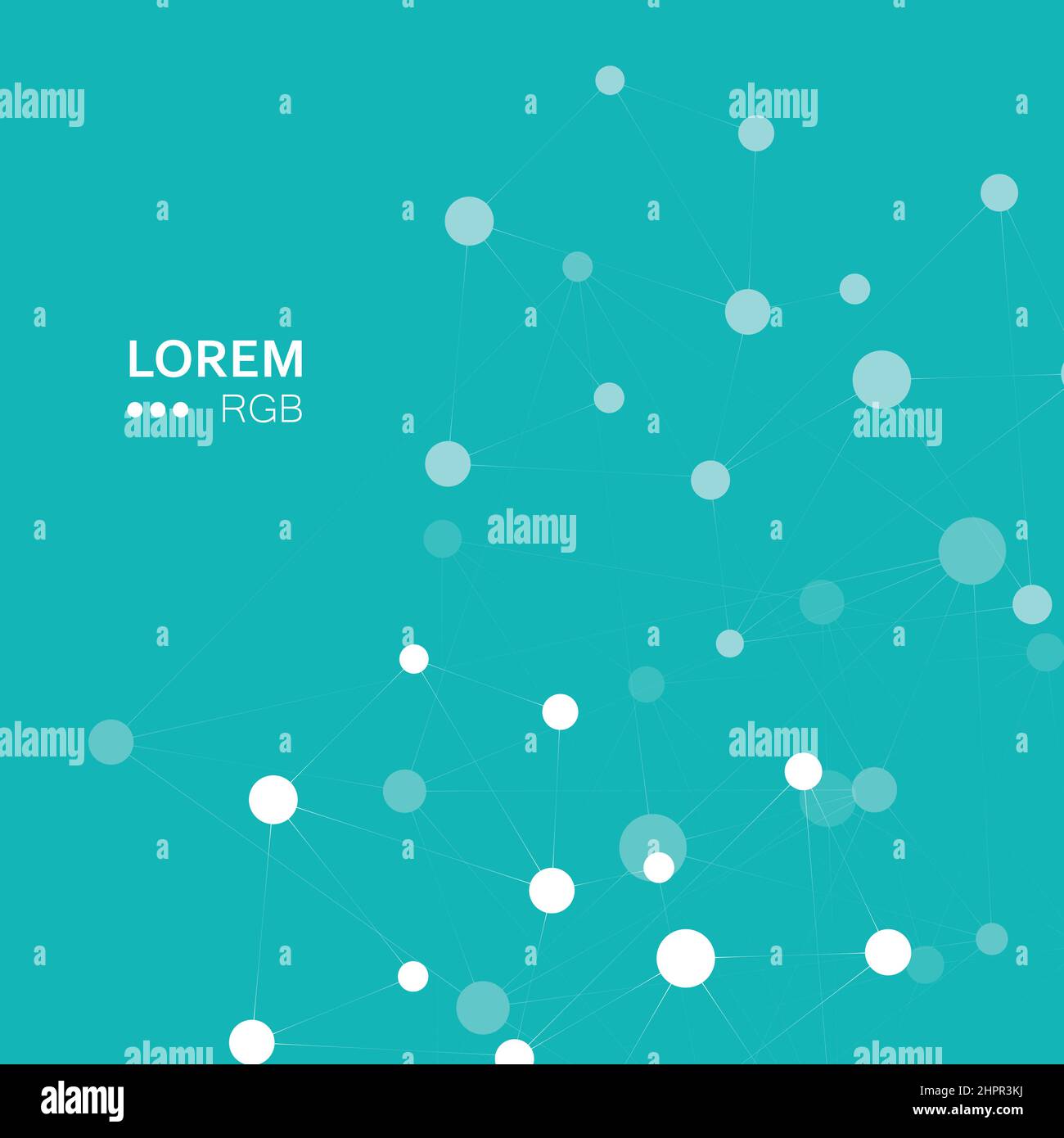 Points and lines abstract connected in chain, hanging in space. Vector