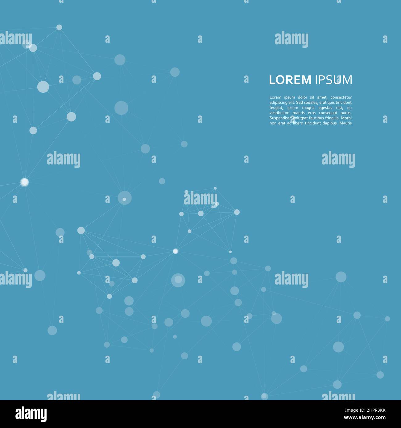 Points and lines abstract connected in chain, hanging in space. Vector background Stock Vector