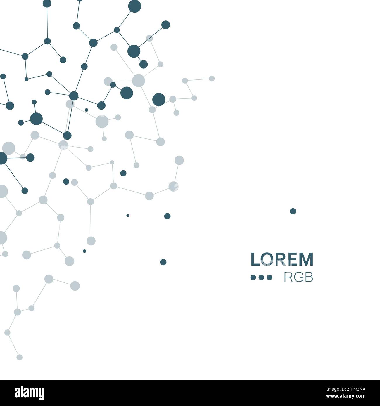 Points and lines abstract connected in chain, hanging in space. Vector