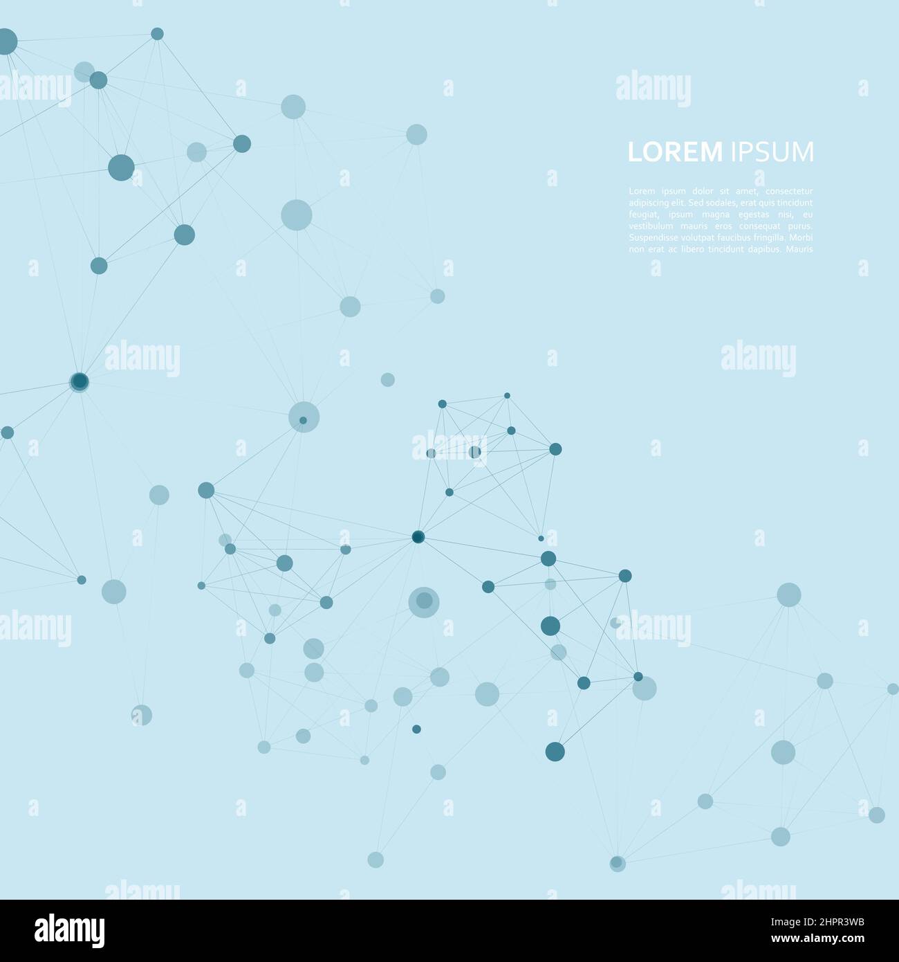Points and lines abstract connected in chain, hanging in space. Vector