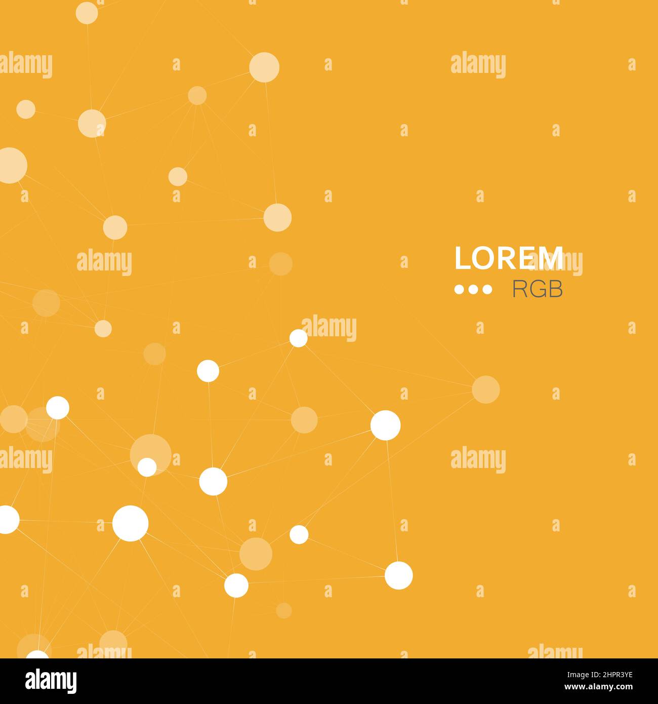 Points and lines abstract connected in chain, hanging in space. Vector